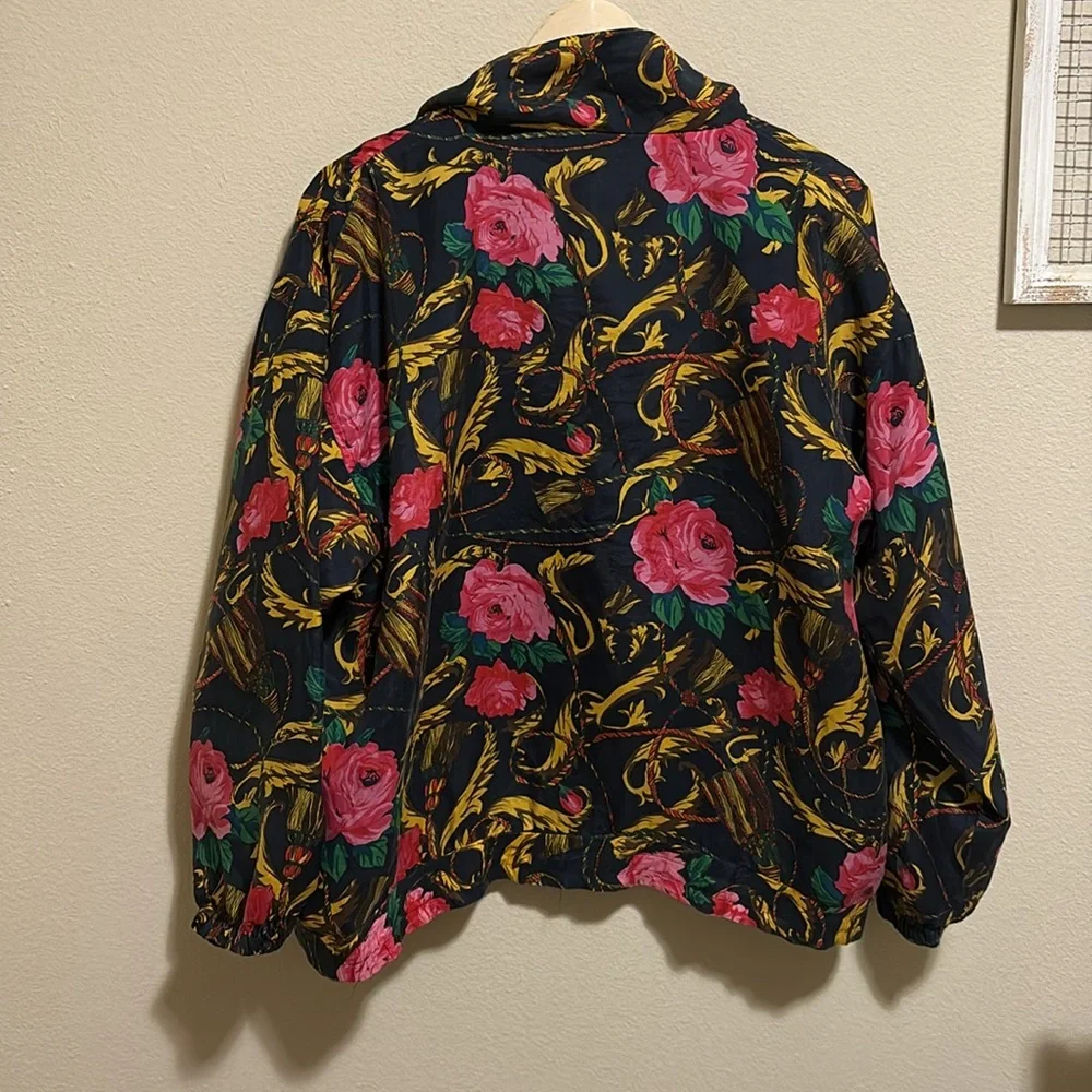 Outbrook Floral Silk Vintage Jacket Size Large - Picture 6 of 6